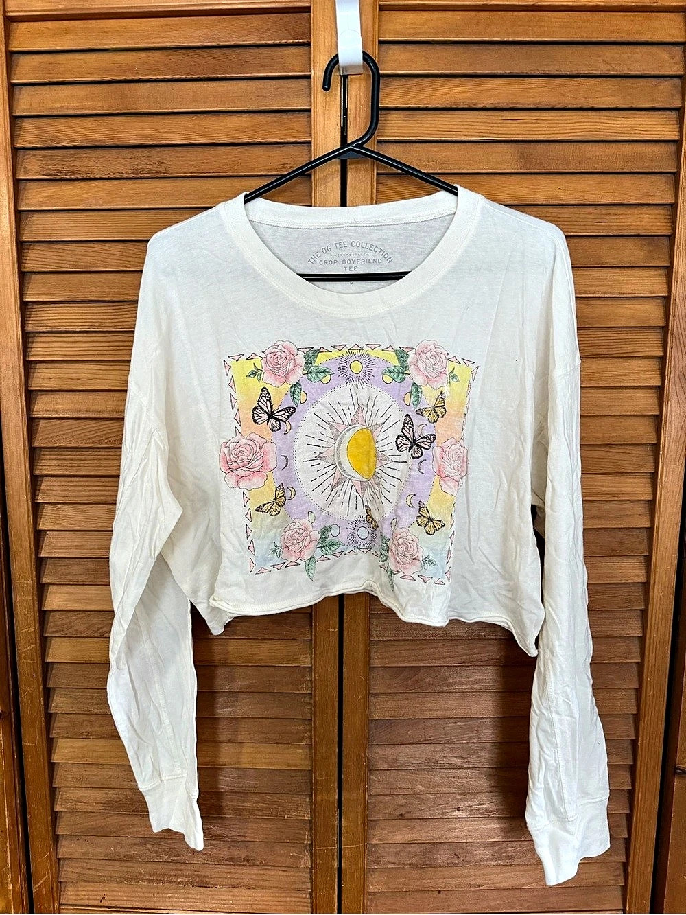 Aeropostale The OG Tee Collection Crop Boyfriend Floral Long Sleeve Medium